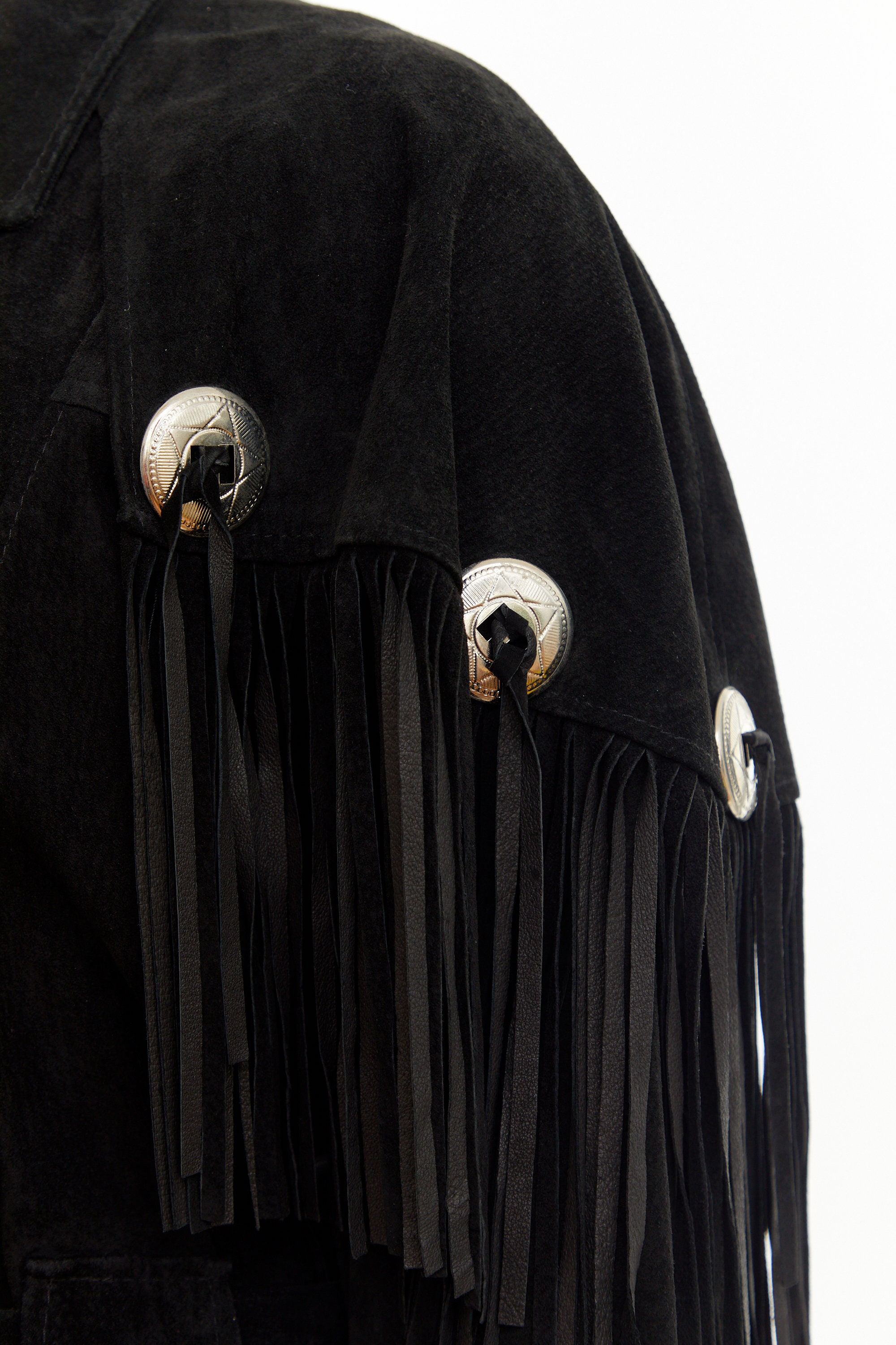 90's Western Black Suede Fringe Leather Jacket / Unisex / - Etsy Canada