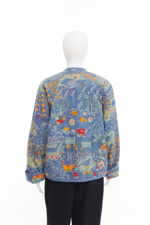 Novelty lightweight cotton denim jacket / Cat, ducks,… Gem