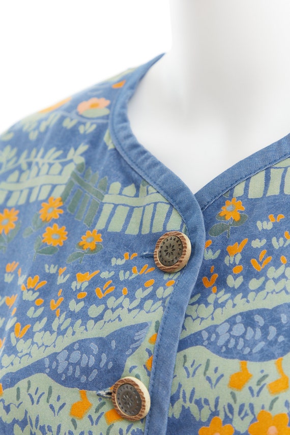 Novelty lightweight cotton denim jacket / Cat, ducks,… Gem