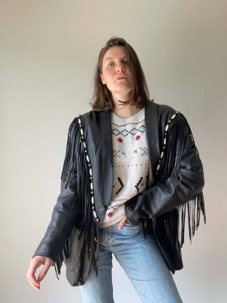 beaded leather jacket