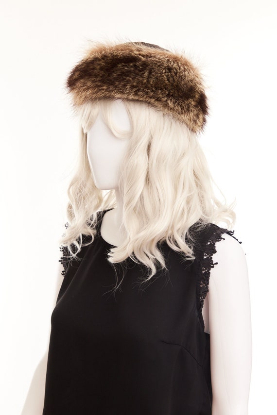 70's vintage brown leather and raccoon fur winter… - image 3