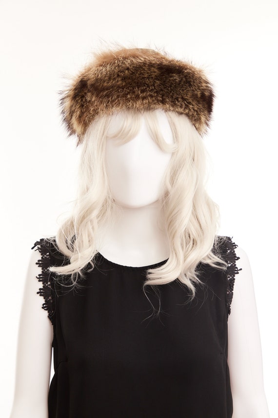 70's vintage brown leather and raccoon fur winter… - image 2