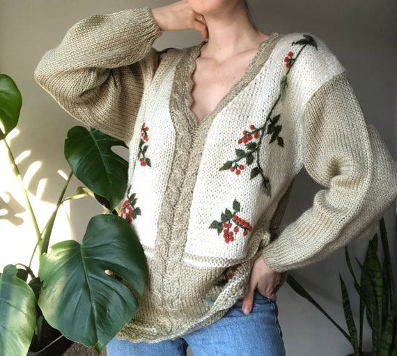 Palm Springs Hand Embroidered Vintage Green Denim Cropped Tank Womens Size Medium