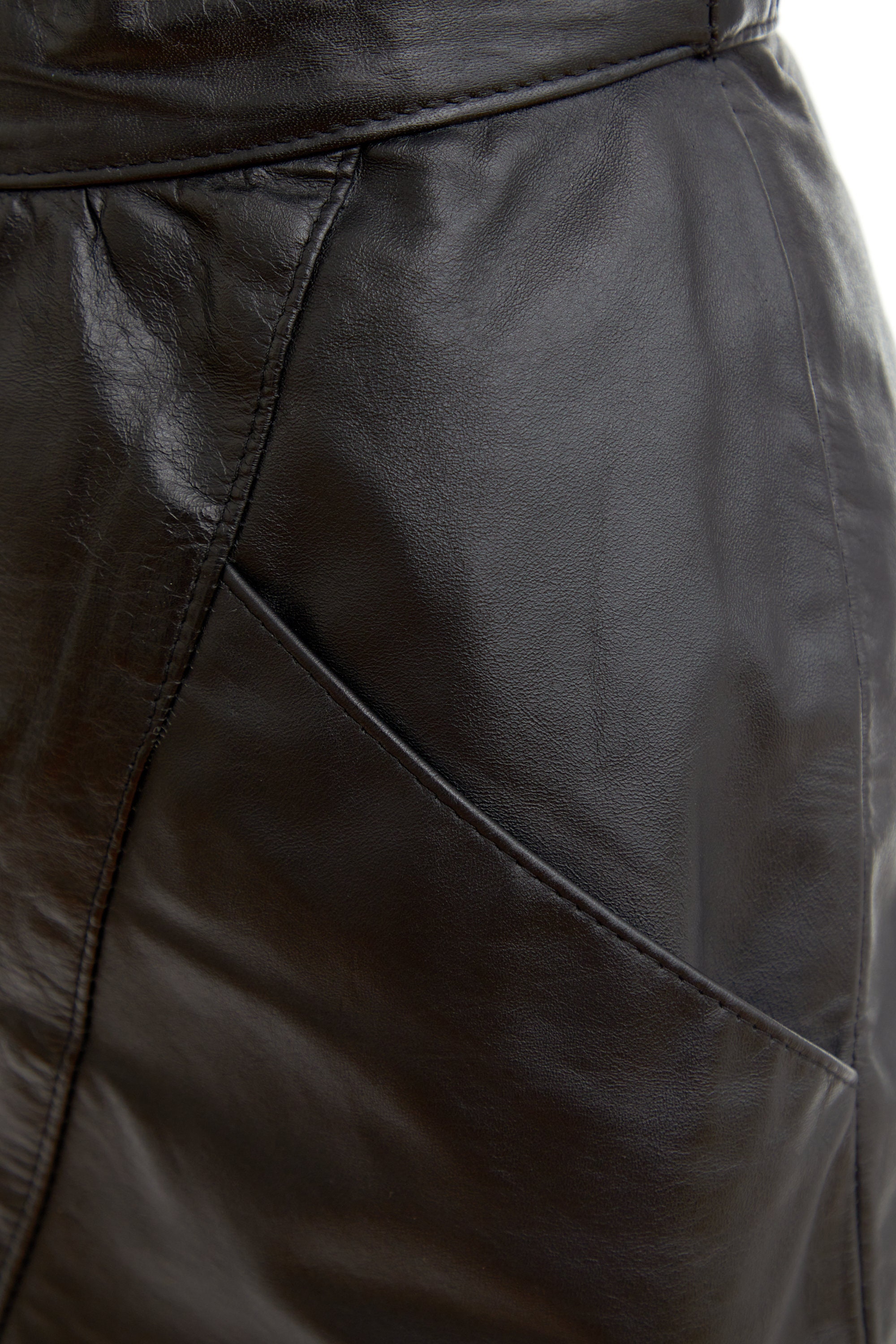 80's High Waist Black Leather Skirt / Midi Skirt approx - Etsy Canada