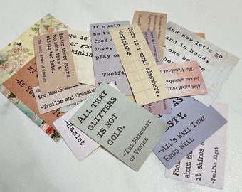 Shakespeare Quotes Stickers: Scrapbook, Planner, Journal (Set of 19)