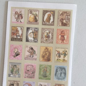 Pegatinas vintage de Alicia en el País de las Maravillas, pegatinas para sellos postales, pegatinas para scrapbooking, pegatinas decorativas, adornos para tarjetas