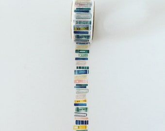 Libros Washi Tape, Estantería de acuarela Die-Cut Washi, Planificador de gusanos de biblioteca / Washi de diario, Cinta de elaboración, Suministros de planificador, Regalo para amantes de los libros