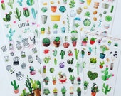 Cactus Sticker Set, Succulents Stickers, Cacti Plants Stickers, Botanical Decorative Stickers, Scrapbook Stickers, Planner Stickers