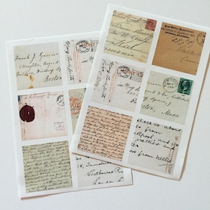 Alter handgeschriebener Text Aufkleber, Vintage Handschrift Planer Aufkleber, alter Brief Schriftzug Scrapbook Aufkleber, Reisetagebuch Aufkleber