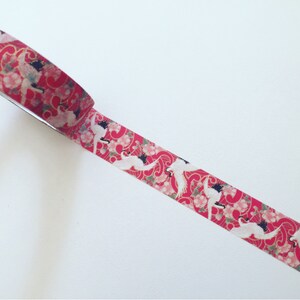Japanese Cranes Washi Tape, Crane Planner Washi, Japan Bird Symbol Washi Tape, Gift Wrapping Tape, Crane Crafting Tape, Japan Lover Gift