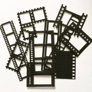Recortes de rollos de película retro, tarjetas de entradas de cine, recortes de tiras de película, recortes de marcos de tarjetas para álbumes de recortes, marcos de sellos para scrapbooking, recortes de marcos decorativos