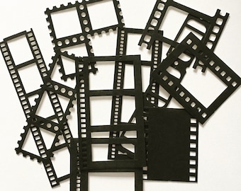 Film Strip Paper Cutouts: Scrapbook Card Frames, Travel Journal (Set of 10)