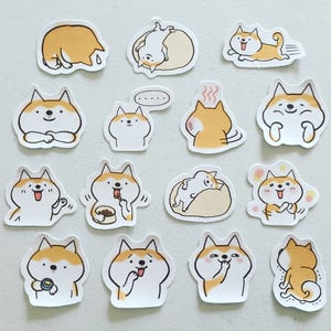 Shiba Inu Hund Aufkleber, Kawaii Tier Aufkleber, Planer-Deco-Aufkleber, Scrapbooking-Aufkleber, Bastelaufkleber, Geschenk für Hundeliebhaber