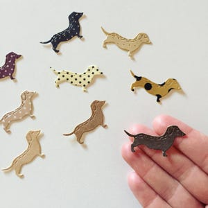 Zestaw naklejek kolażowych Sausage Dog, ręcznie robione naklejki Dachshund, naklejki kolażowe, geometryczne wzory zwierząt, prezent dla miłośnika jamników