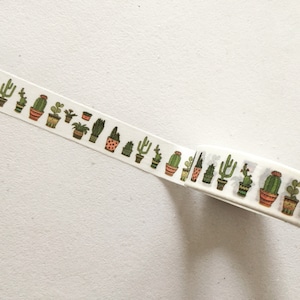 Potted Succulents Washi Tape, Cactus Planner Washi, Cacti Plants Deco Tape, Gift Wrapping Tape, Scrapbook Supply, Cactus Crafting Tape