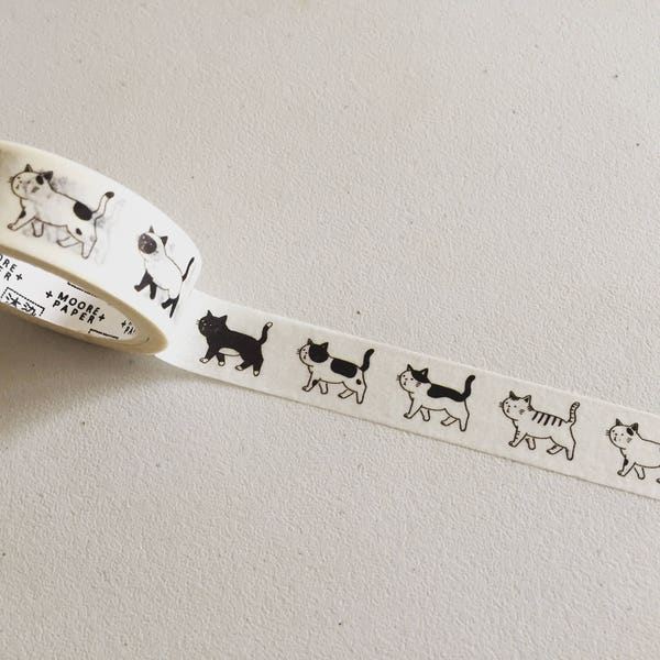Strolling Cats Washi Tape, Kitty Doodle Washi, Cat Planner Washi, Gift Wrapping Tape, Crafting Tape, Planner Supplies, Japanese Washi Tape