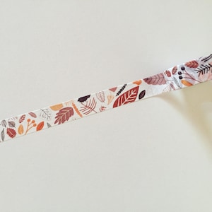 Fita washi com folhas de outono, fita washi com tema de floresta outonal, borda para planejador com folhas de outono, fita para artesanato com árvores de outono, fita decorativa de outono