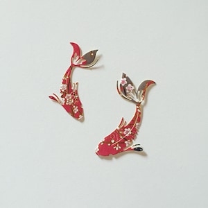Set di adesivi Koi Fish, adesivi giapponesi a forma di carpa, adesivi giapponesi in carta origami, adesivi giapponesi Art Déco, regalo per gli amanti dei pesci Koi