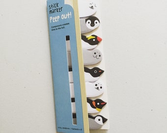 Penguin Sticky Notes, Arctic Sticky Notes, Kawaii Animal Reminder Notes, Memo Pad Stickers, Planner Page Marker Stickers, Planner Supplies