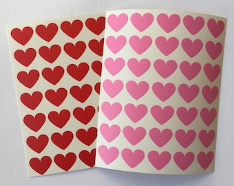 Valentinstag Mini Herz Aufkleber: 35 Vinyl Siegel, Kartenverzierungen