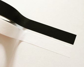 Nastro Washi di colore bianco / nero solido, Washi pianificatore bianco nero semplice, nastro decorativo, nastro da regalo, nastro per diario, nastro artigianale