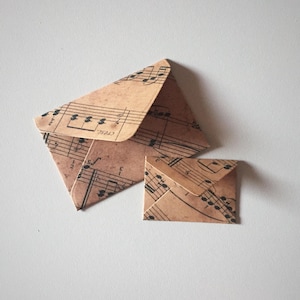 Petites enveloppes pour partitions de musique vintage, Enveloppes en papier pour notes de musique, Enveloppe cadeau pour mélomane, Enveloppes pour mariage/soirée, Emballage cadeau