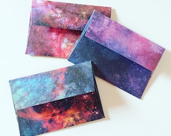 Space Galaxy Small Envelopes, Nebula Art Envelopes, Space Lover Gift Envelope, Wedding/Party Favour Envelopes, Gift Wrapping