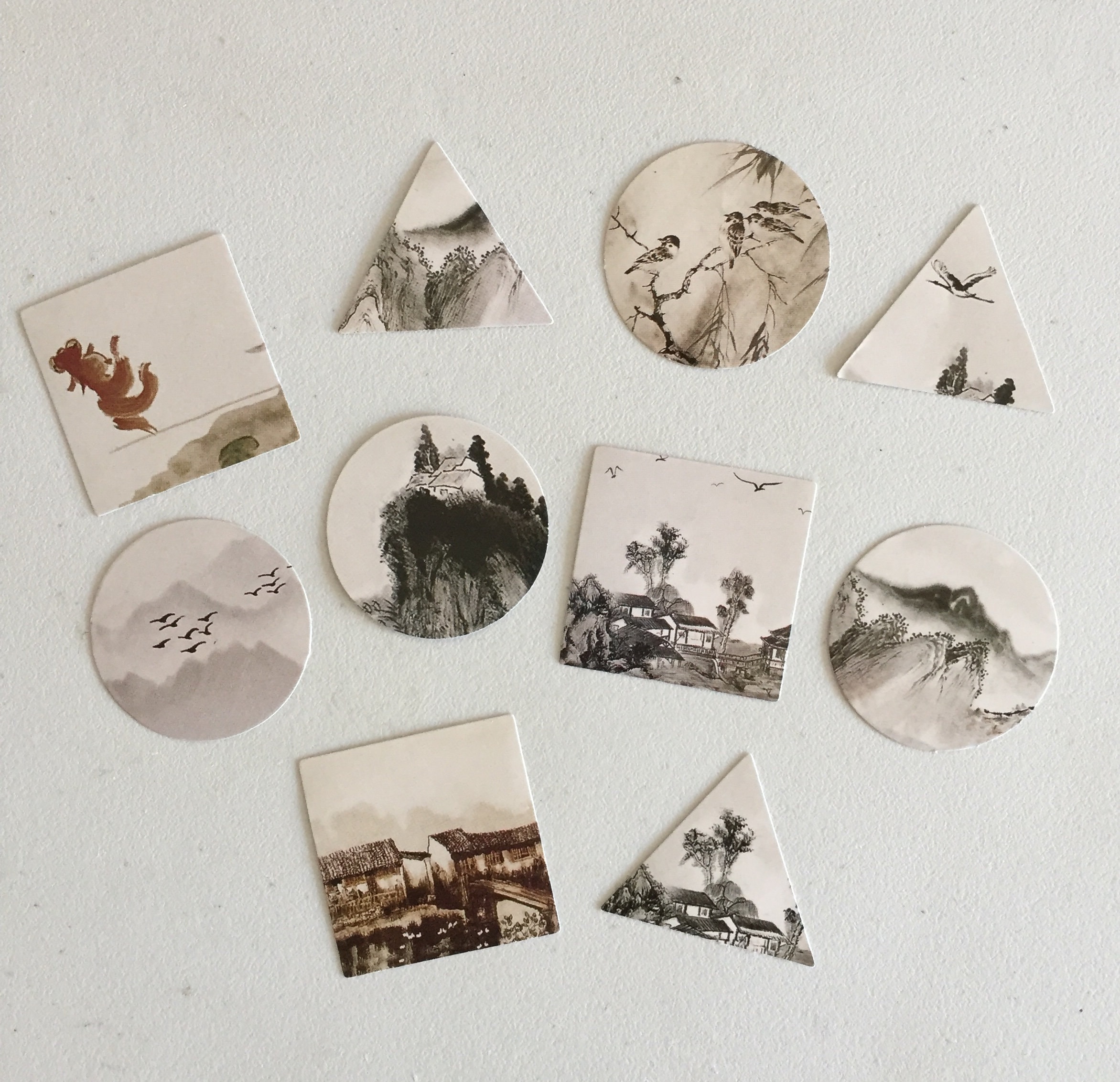 Japanese Art Stickers Japan Landscape Seal Stickers Nature Etsy