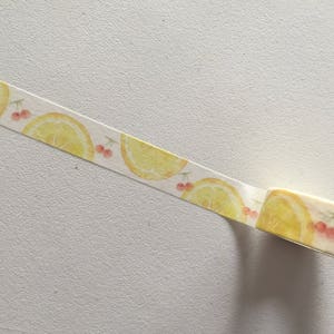 Lemons & Cherries Washi Tape, Fruit Planner Washi, Fruity Deco Tape, Gift Wrapping, Crafting Tape, Scrapbook Supply, Party Supply image 2