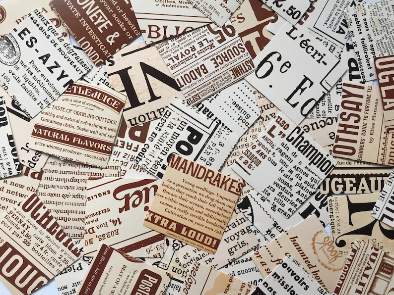 Vintage Newspaper Stickers: Retro Journal Ephemera [45pc] - Etsy