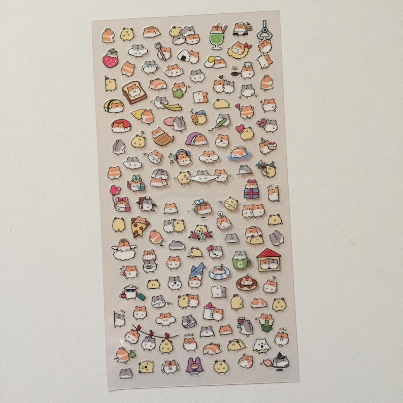 Tiny Chibi Hamster Stickers: Kawaii Animal Planner Stickers image 3