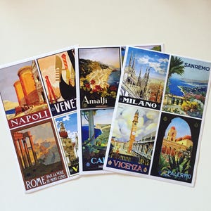 Adesivi per poster di città italiane, adesivi per diario di viaggio in Italia, adesivi per album di ritagli di viaggio retrò Venezia/Roma, adesivi per città turistiche in Italia