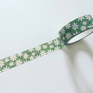 Spring Daisies Washi Tape, Wildflower Meadow Planner Washi, Shabby Chic Daisy Washi, Boho Masking/Deco Tape, Floral Scrapbook Washi