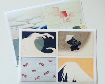Japanese Art Stickers: Mount Fuji, Koi Fish, Nihonga Painting