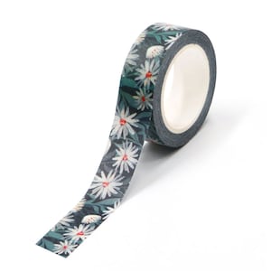 Cinta washi con margaritas delicadas, washi floral bohemio, washi de flores shabby chic, cinta de enmascarar, cinta decorativa, washi para álbumes de recortes, washi con margaritas para planificador.