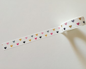Colorful Tiny Hearts Washi Tape: Scrapbook, Planner, and Gift Wrap (10M)