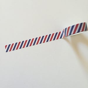 Airmail Diagonal Stripes Washi Tape, Bunte Streifen Washi Tape für Planer, Happy Mail Dekoratives Klebeband