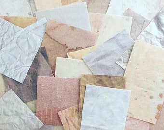 Vintage Texture Paper Pack: Aged Scrapbook Collage Pieces