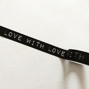 With Love belettering washitape, washitape voor feestplanner, decoratieve tape, cadeauverpakkingstape, knutseltape, planner/plakboekbenodigdheden 5 m