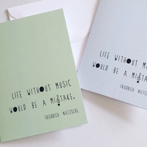 Tarjeta de cumpleaños para amantes de la música, tarjeta con frase musical, tarjeta en blanco, tarjeta para amantes de la música, tarjeta "porque sí", regalo musical, regalo para músicos