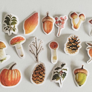 Stickers déco sur le thème de la forêt, Stickers d'aménagement forestier, Stickers agenda d'automne, Stickers scrapbooking, Embellissements de cartes, Autocollants créatifs