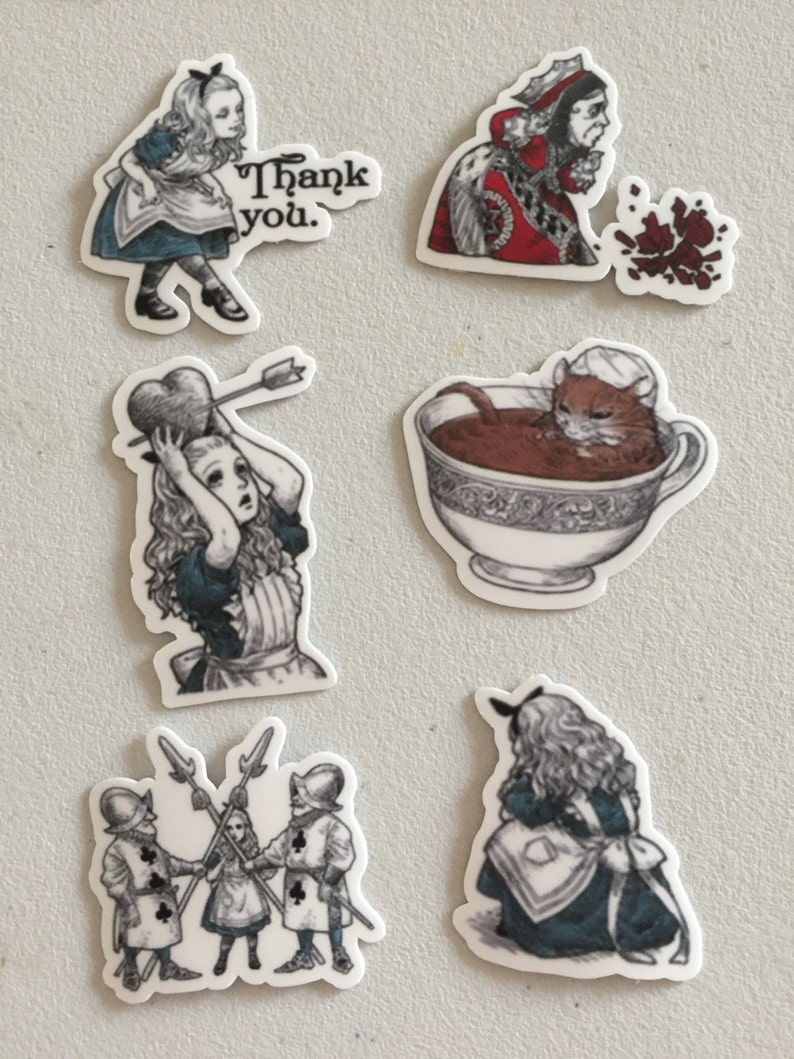 Alice in Wonderland Stickers Scrapbooking Stickers Planner Etsy UK