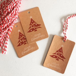 Joyeux Noël etiquettes kraft, Etiquette pour arbre de Noël, Étiquettes artisanales de Noël, Fournitures d'emballage, Emballage cadeau, Étiquette volante rectangulaire