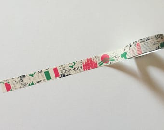 Italiaanse bezienswaardigheden washitape: vintage reisdagboek en plakboek