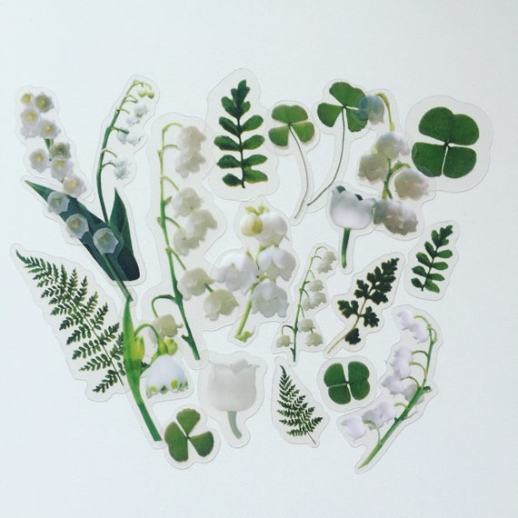 Lily of the Valley Stickers: Clear Plastic Floral Stickers - Etsy