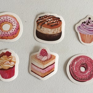 Donut Aufkleber, Muffin Kuchen Aufkleber, Donut Aufkleber, Süßigkeiten Aufkleber, Scrapbook Aufkleber, Girly Food Aufkleber, Food Art Aufkleber