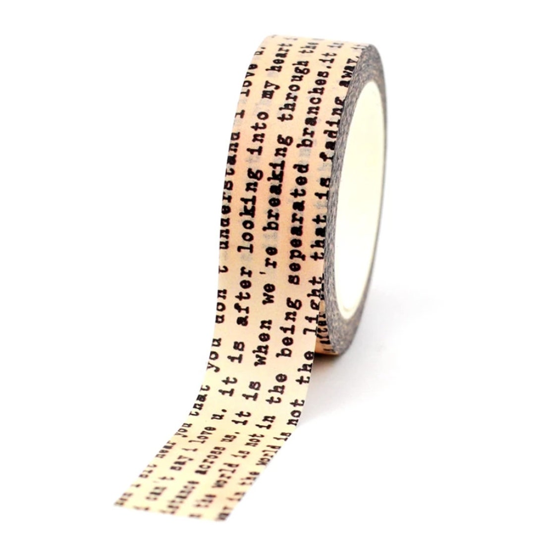 Vintage Typewriting Washi Tape Writing Planner Washi Vintage Etsy