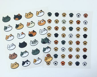 Tabby Cat Stickers, Kitty Paws Stickers, Tabby Cat Planner Stickers, Envelop Seal / Scrapbooking / Journalling Stickers, DIY Cadeauverpakking