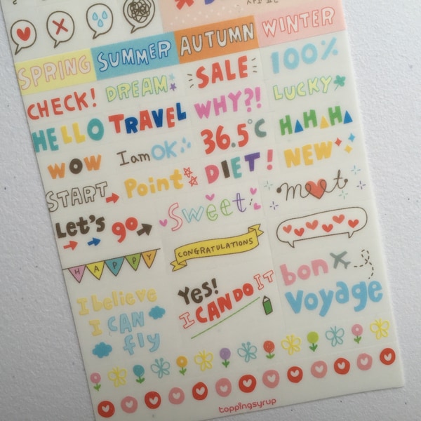 Emoji Stickers, Kawaii Planner Stickers, Korean Stickers, Diary Stickers, Filofax Stickers, Scrapbooking Stickers, Craft Stickers Set