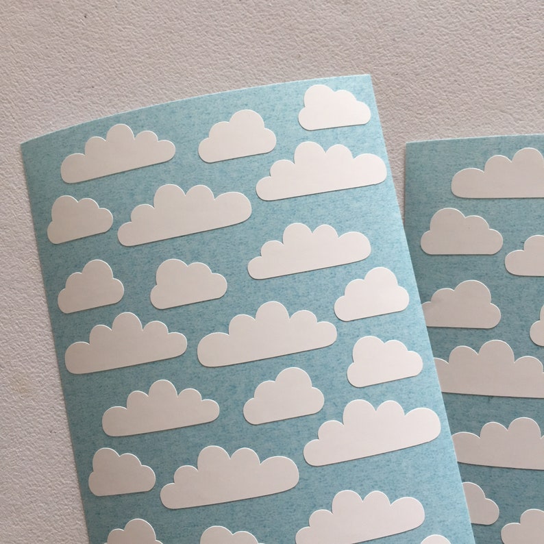 Cloud Decorative Stickers, Cloud Envelope Seal Stickers, DIY Gift Wrapping, Packaging Stickers, Scrapbooking Stickers, Card Embellishments image 2